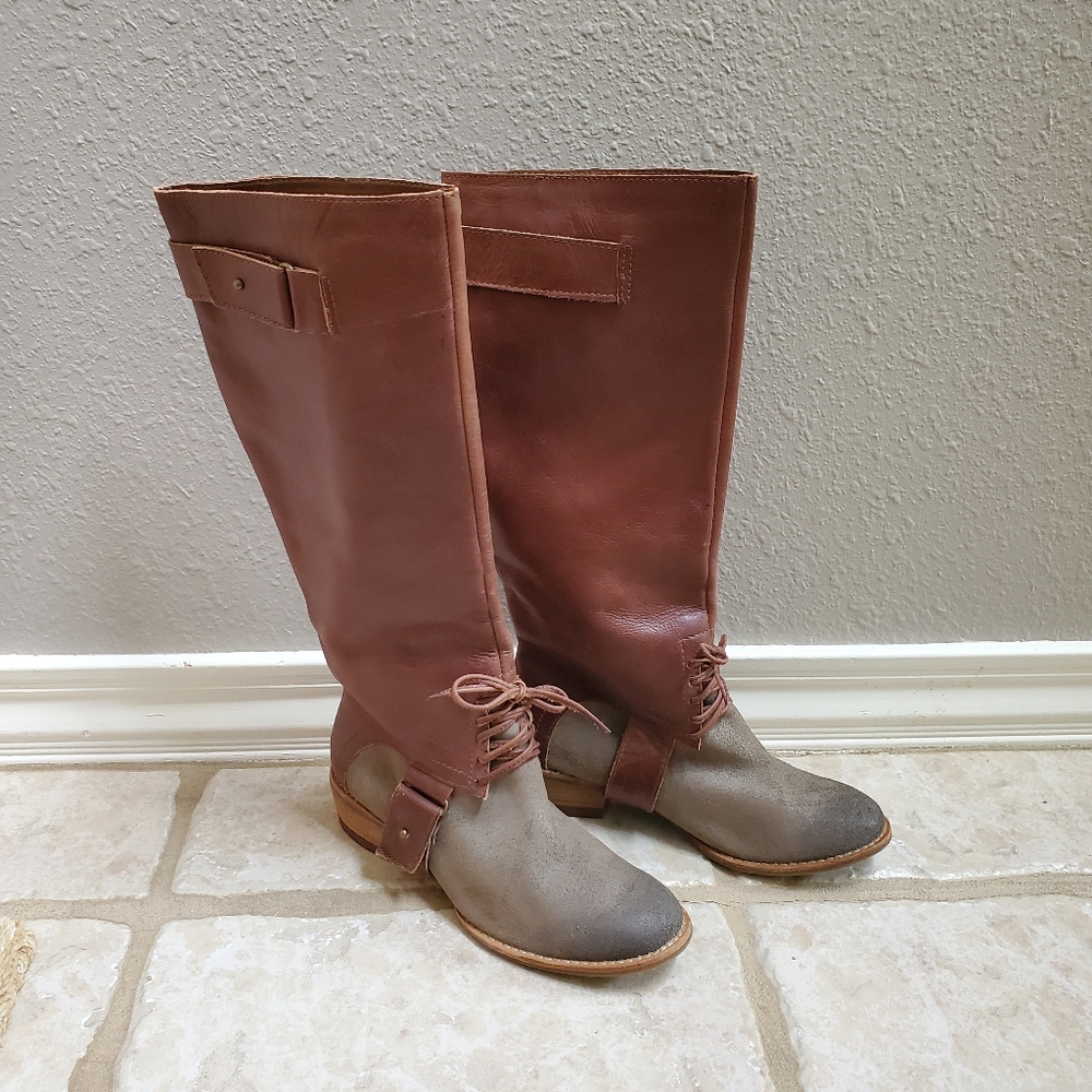 Kensie Leather Knee High Boots Size 6